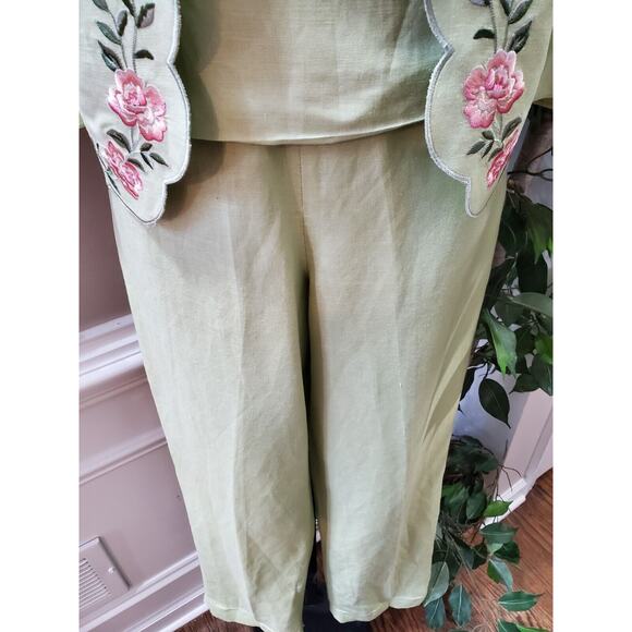 Coldwater Creek Women's Green Single Breasted Blazer, Top & Pant 3 Pcs Suit 8 - Picture 5 of 16